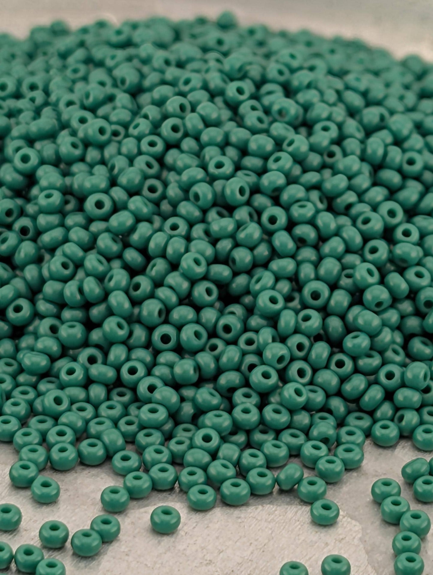 Opaque Dark Green | Preciosa Ornela Seed Beads | Size 11/0 | 15g Pkg ~630 pcs