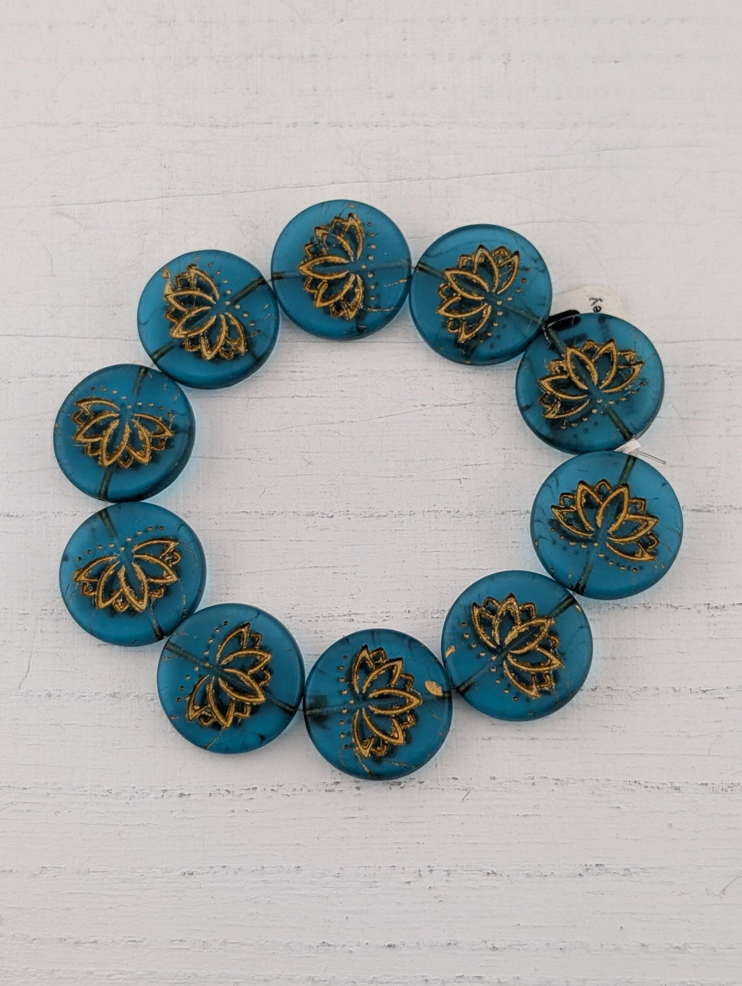 18mm Czech Glass Lotus Flower Beads: Boho Jewelry Making Supply (10 pcs)