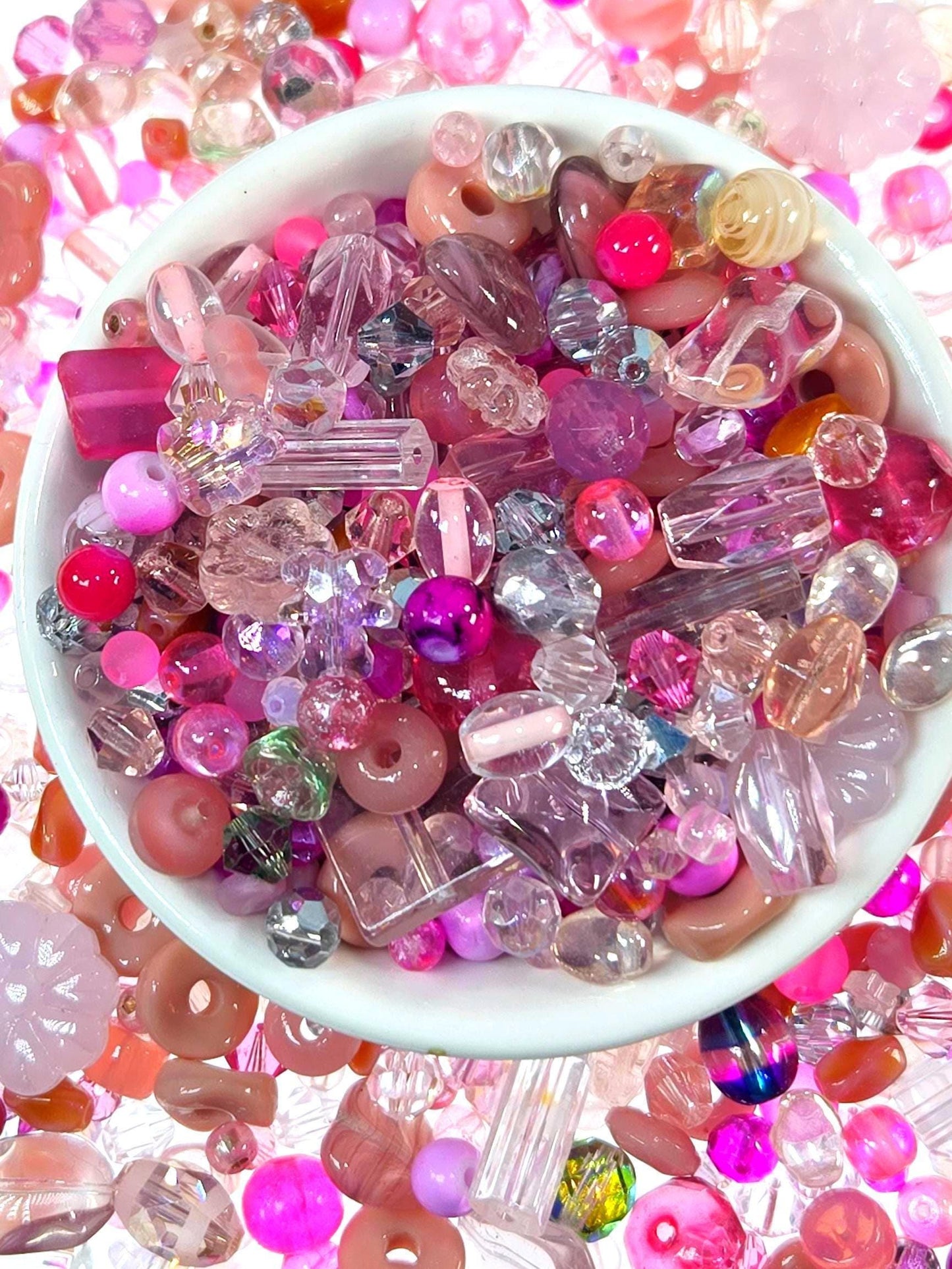 Learise Exclusive "Peony Blush" Glass Bead Soup Mix (30g Pkg)