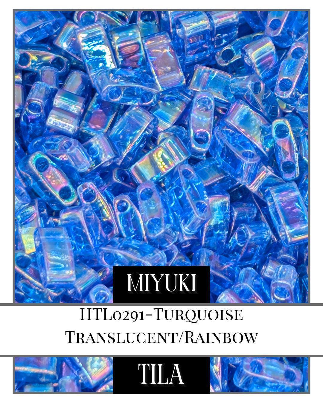 HTL0291-Miyuki Tila Beads:Turquoise T/R (7.5g pkg)