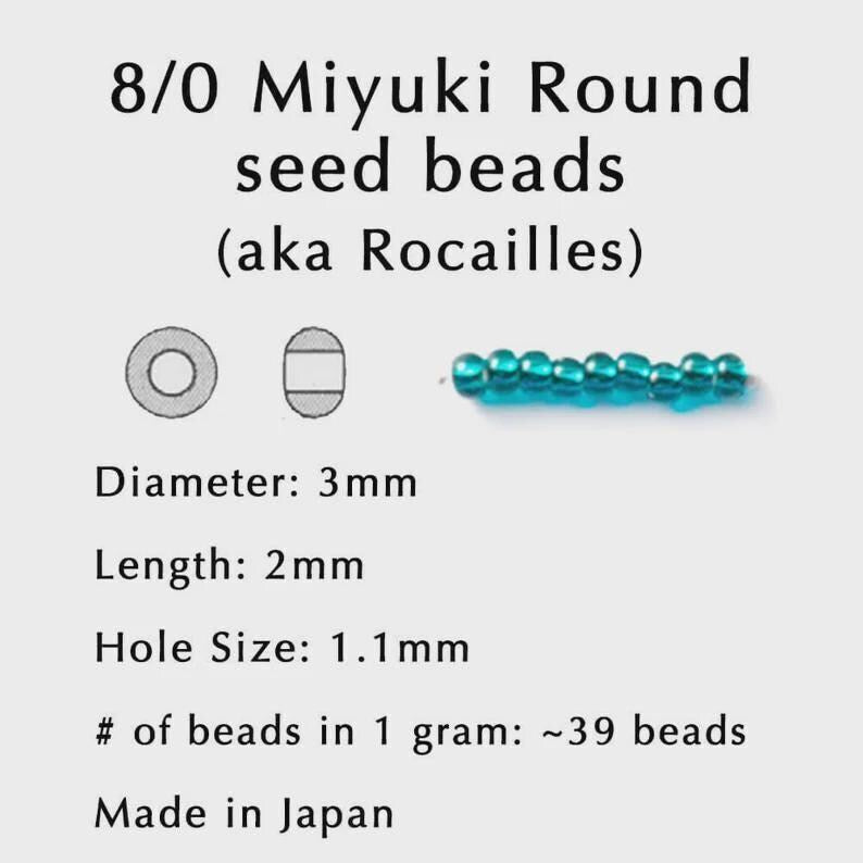 8-0005 Miyuki Rocaille 8/0 | Dark Topaz Translucent Silver-Lined 20g