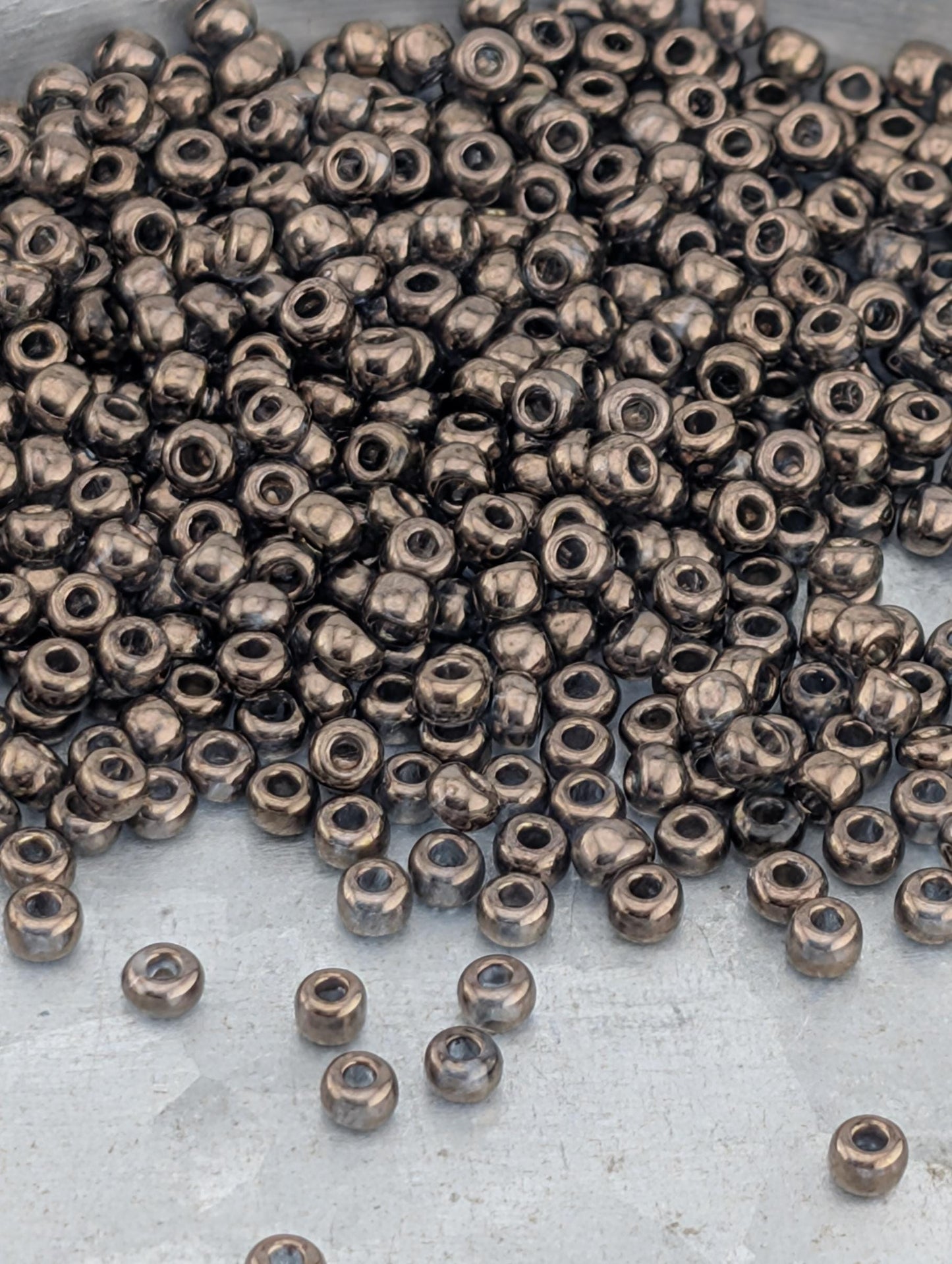 Transparent Bronze | Preciosa Ornela Seed Beads | Size 8/0 | 15g Pkg ~630 pcs