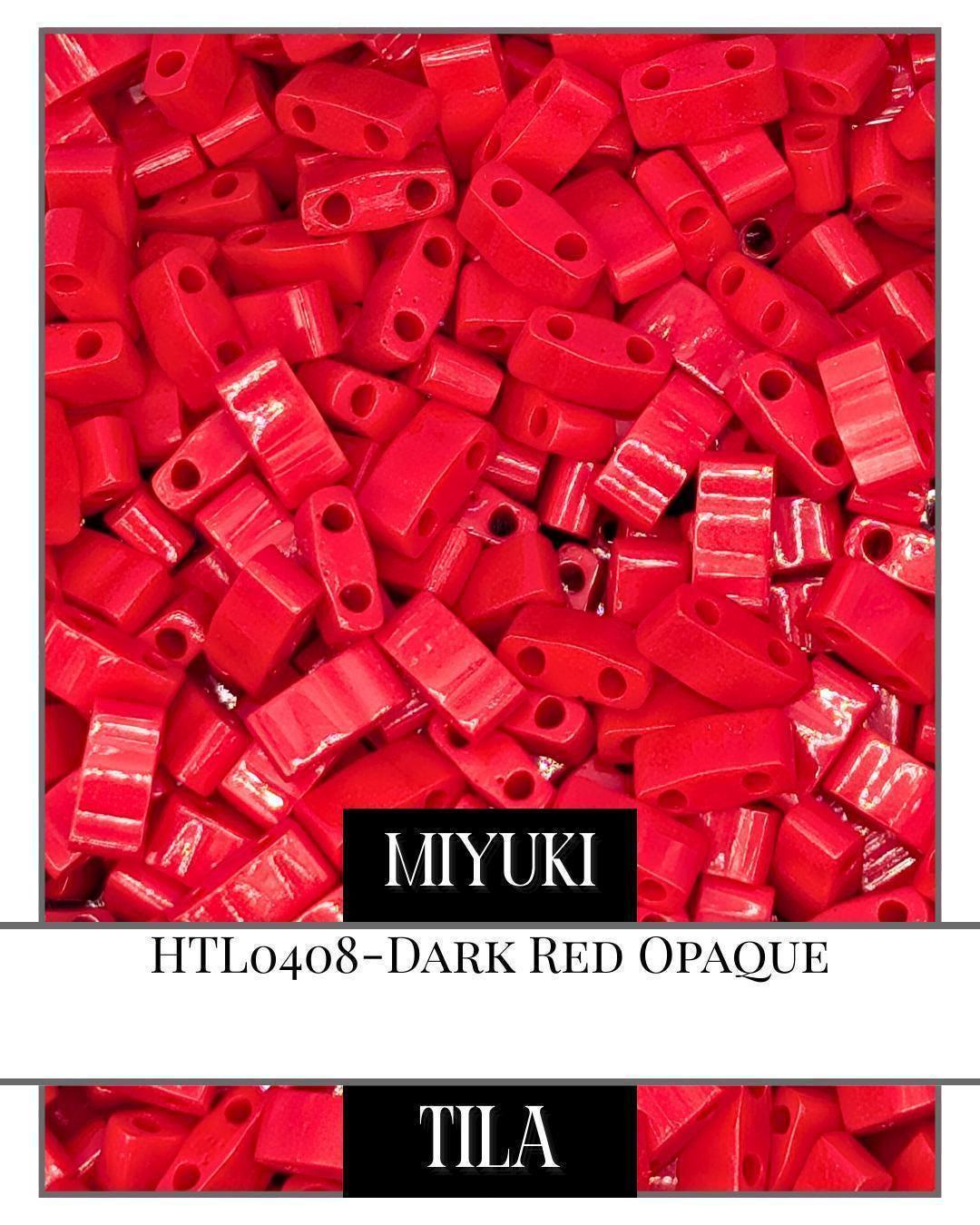 HTL0408-Miyuki Tila Beads:Dark Red O (7.5g pkg)