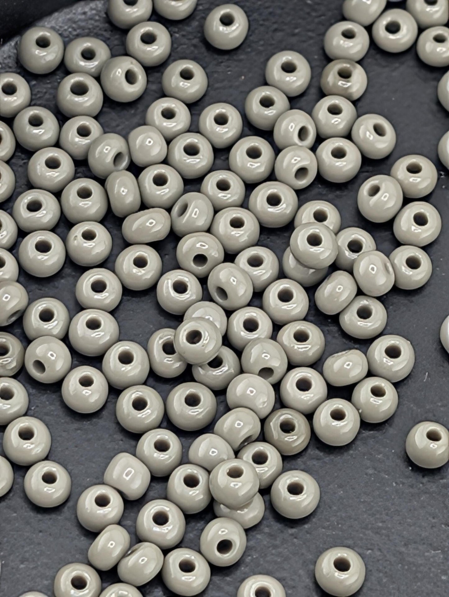 Opaque Gray | Preciosa Ornela Seed Beads | Size 8/0 | 15g Pkg ~630 pcs