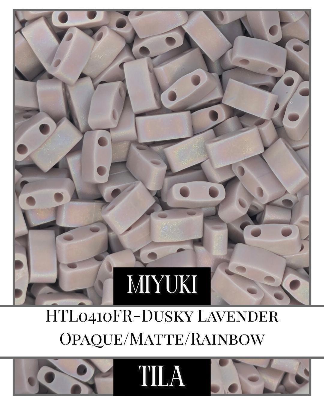 HTL0410FR-Miyuki Tila Beads:Dusky Lavender O/MA/R (7.5g pkg)