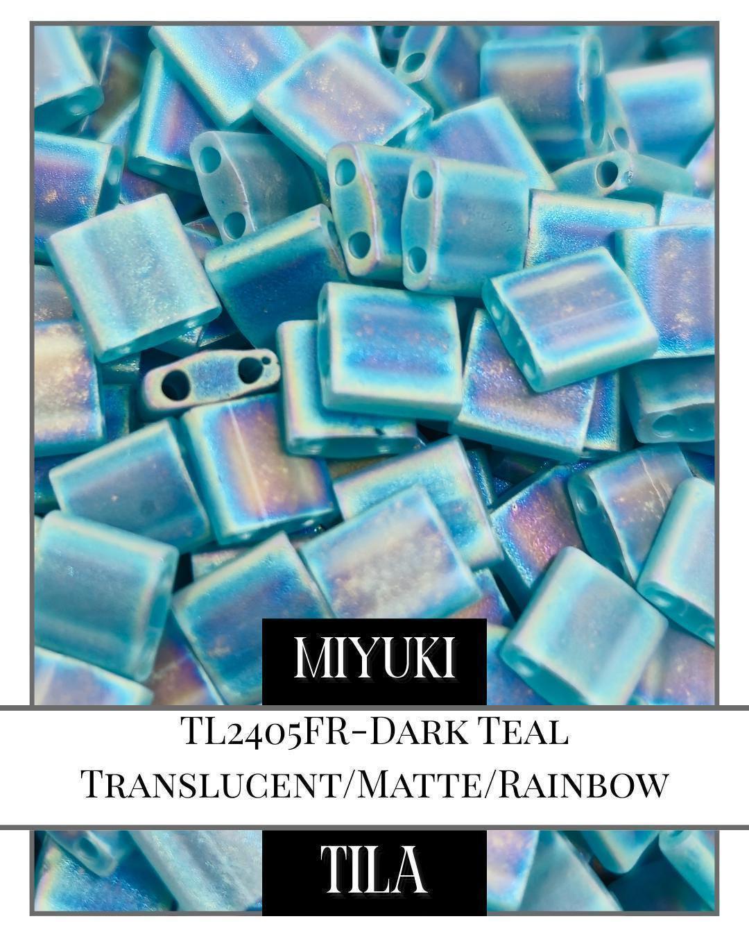 TL2405FR-Miyuki Tila Beads:Dark Teal T/MAIR (7.5g pkg)