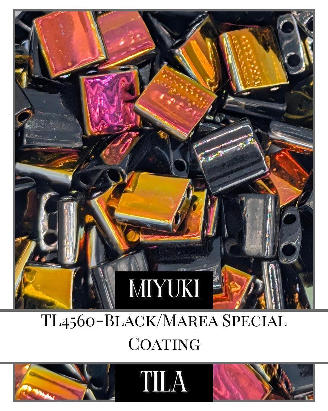 TL4560-Miyuki Tila Beads:Black/Marea SC (7.5g pkg)