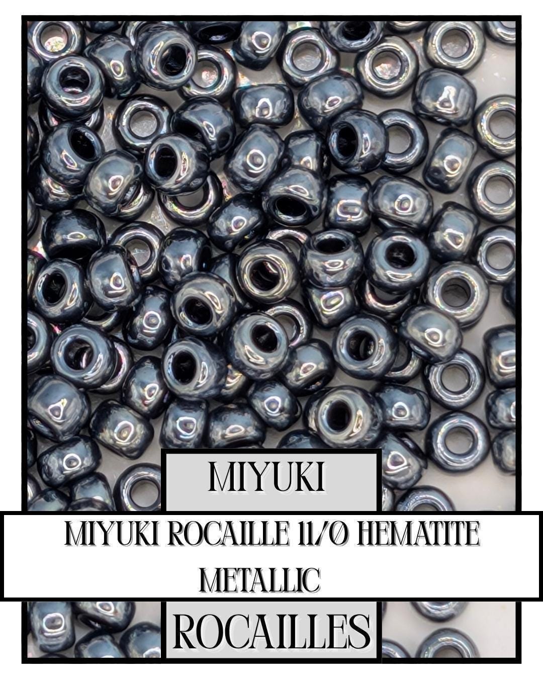 11-0451 Miyuki Rocailles 11/0 | Hematite Metallic20g