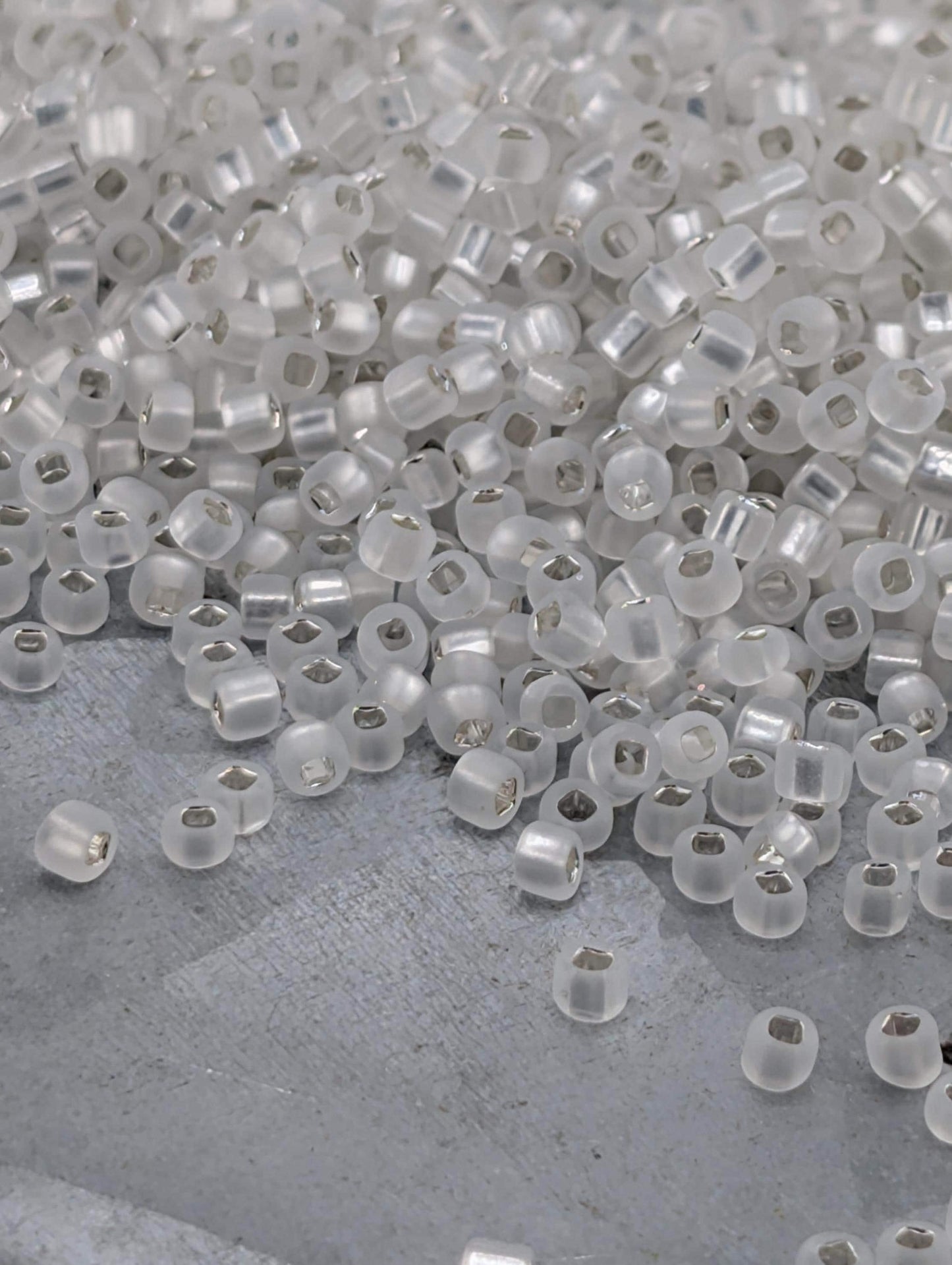 1925SB Translucent Silver-Lined Matte Clear 11/0 (15g pkg)