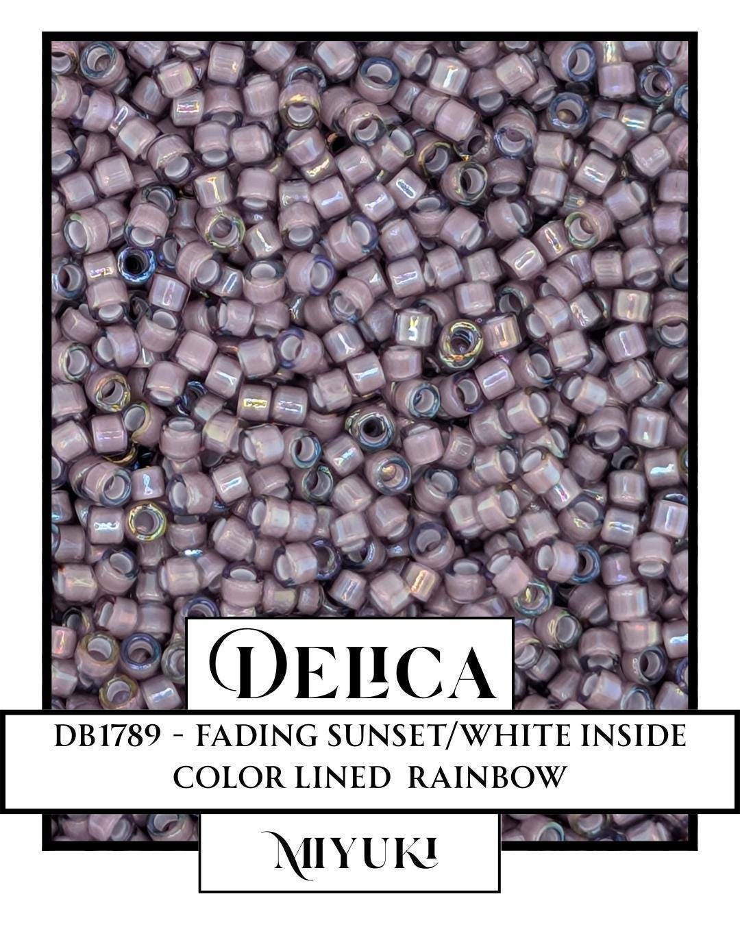DB1789-Miyuki Delica 11/0:Fading Sunset/White ICL/R (7 gram pkg ~1400 Pcs)