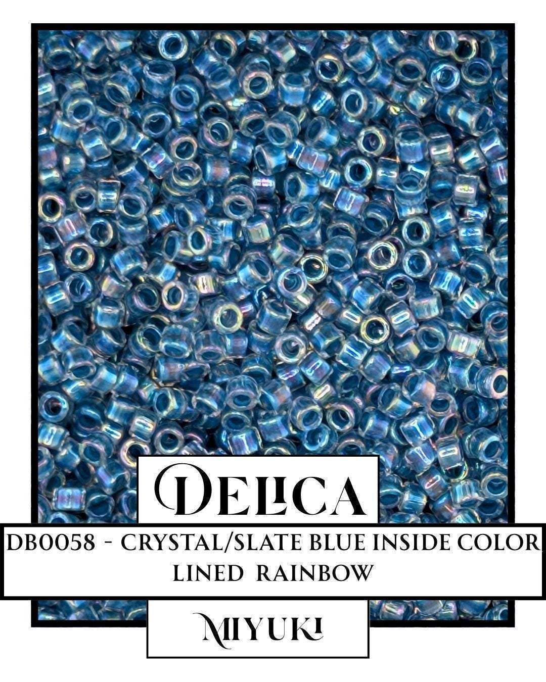DB0058-Miyuki Delica 11/0:Crystal/Slate Blue ICL/R (7 gram pkg ~1400 Pcs)