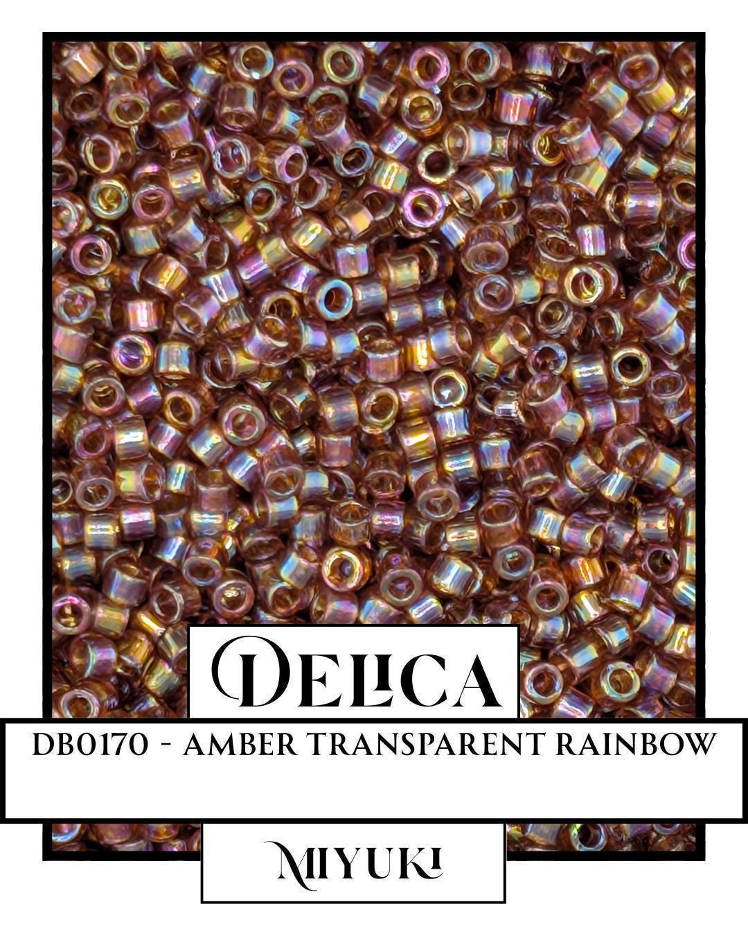 DB0170-Miyuki Delica 11/0:Amber T/R (7 gram pkg ~1400 Pcs)