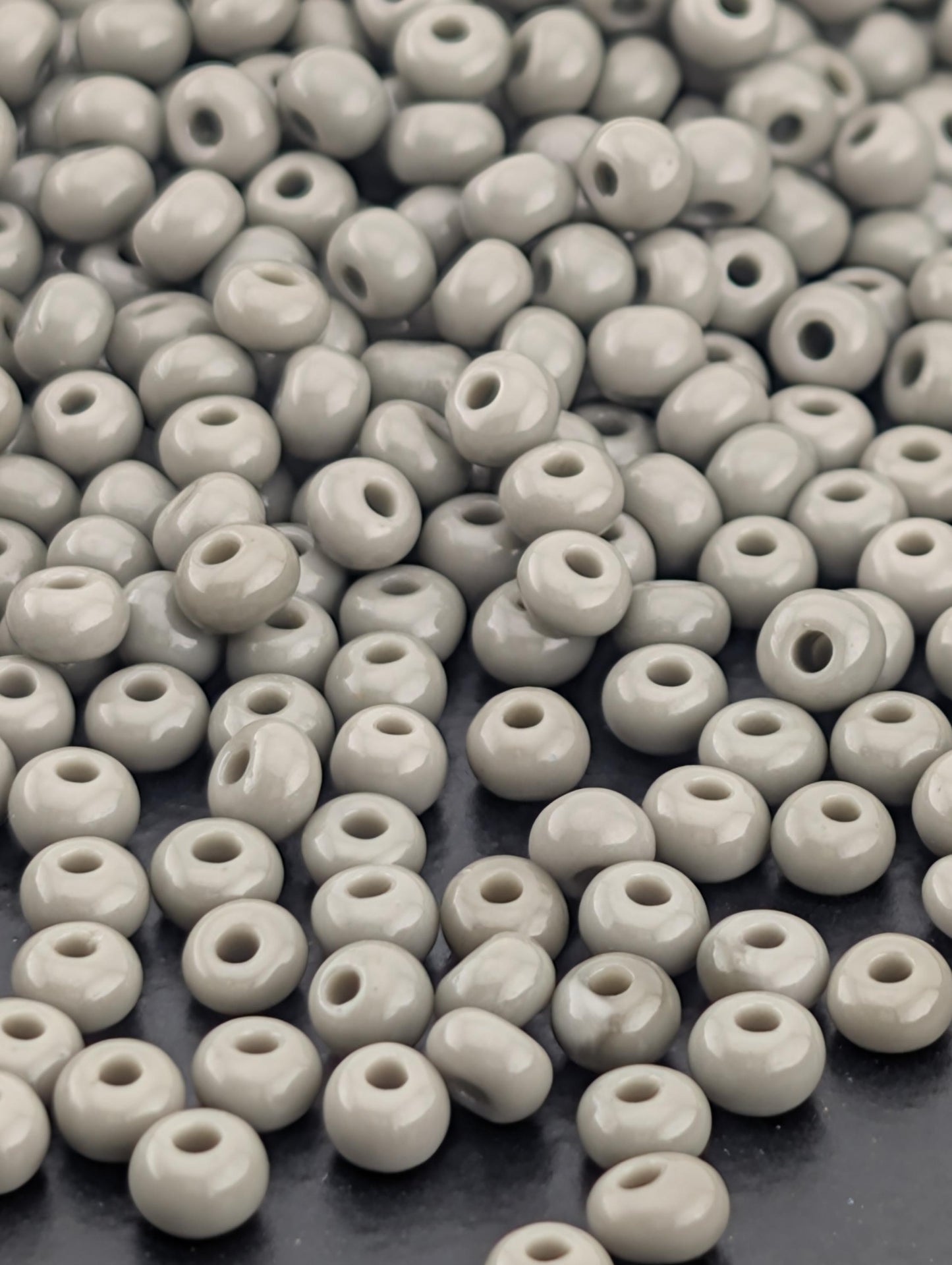 Opaque Grey | Preciosa Ornela Seed Beads | Size 8/0 | 15g Pkg ~630 pcs