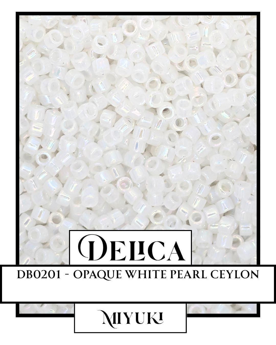 DB0201-Miyuki Delica 11/0:wHITE O/L (7 gram pkg ~1400 Pcs)
