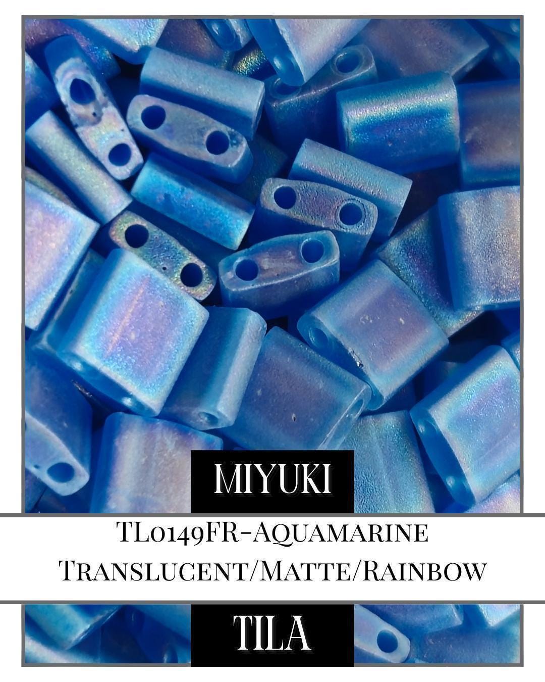 TL0149FR-Miyuki Tila Beads:Aquamarine T/MA/R (7.5g pkg)