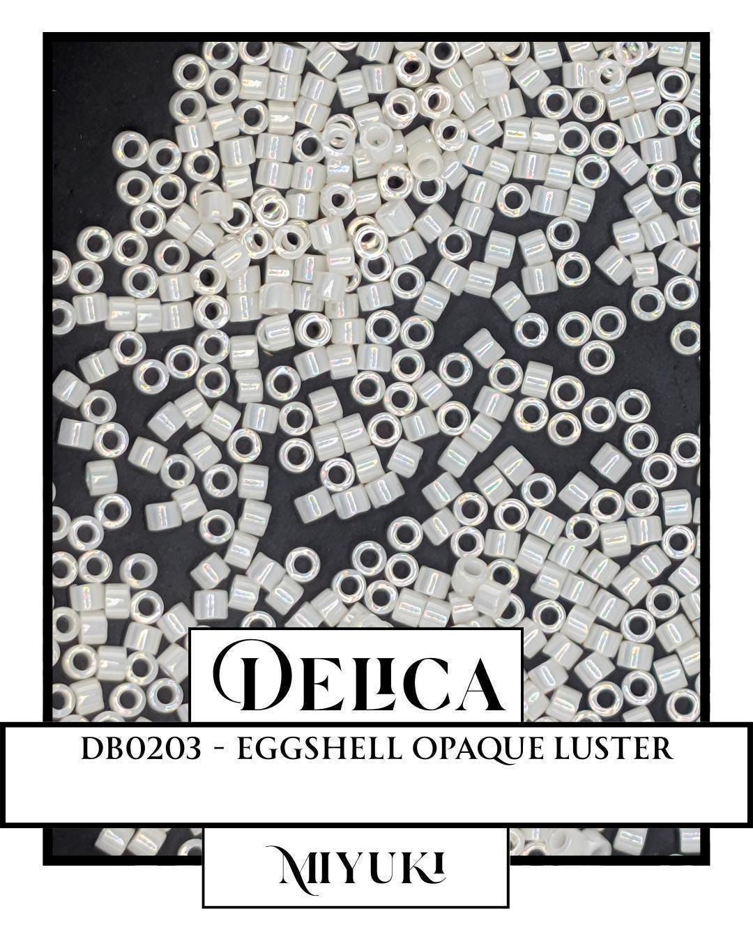 DB0203-Miyuki Delica 11/0:Eggshell O/L (7 gram pkg ~1400 Pcs)