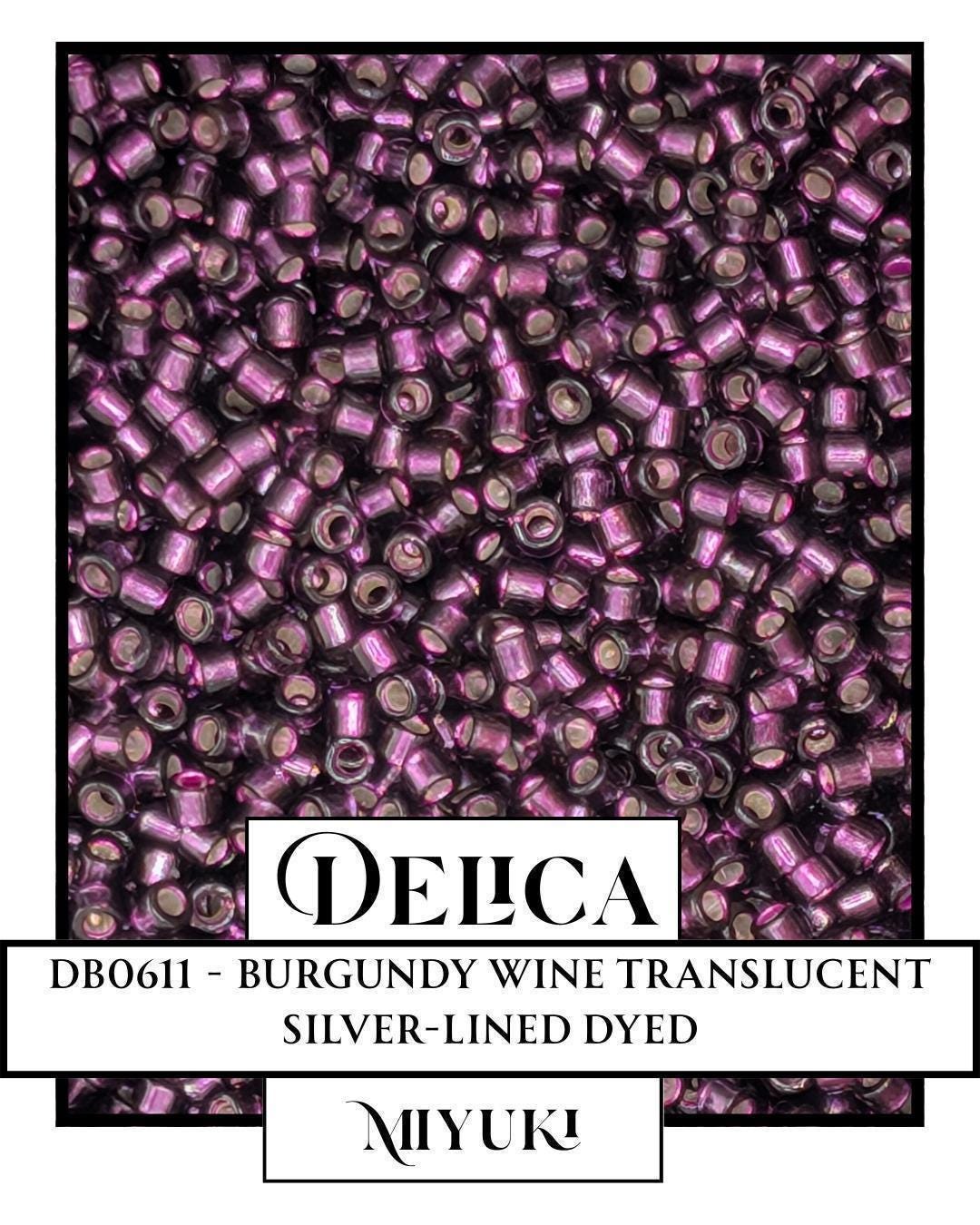 DB0611-Miyuki Delica 11/0:Burgundy Wine T/SL (D) (7 gram pkg ~1400 Pcs)