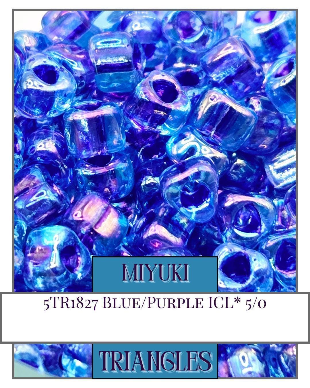 5TR1827-Miyuki Triangle Beads:Blue/Purple ICL* (10g pkg)