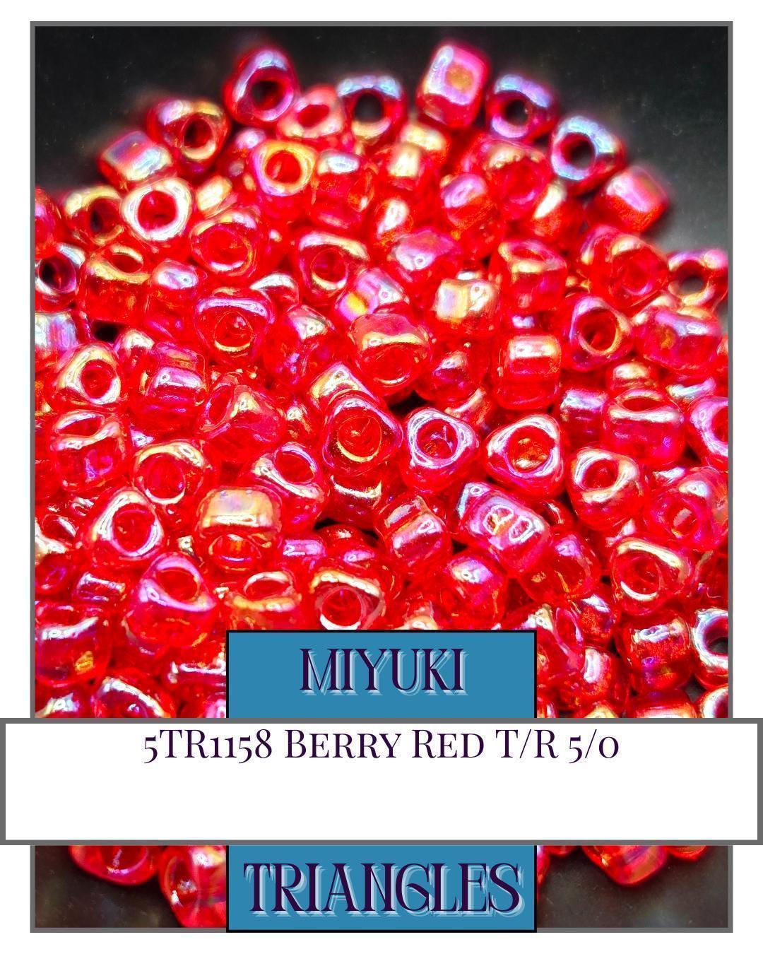 10TR1158-Miyuki Triangle Beads:Berry Red T/R (10g pkg)