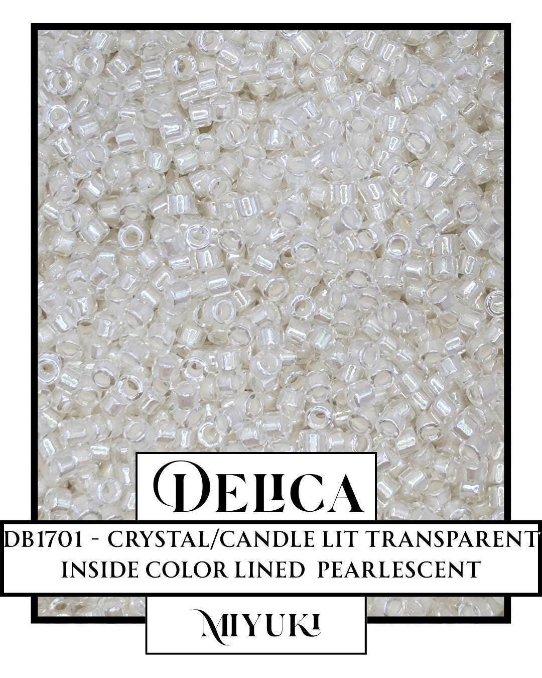 DB1701-Miyuki Delica 11/0:Crystal/Candle Lit T/ICL/P (7 gram pkg ~1400 Pcs)