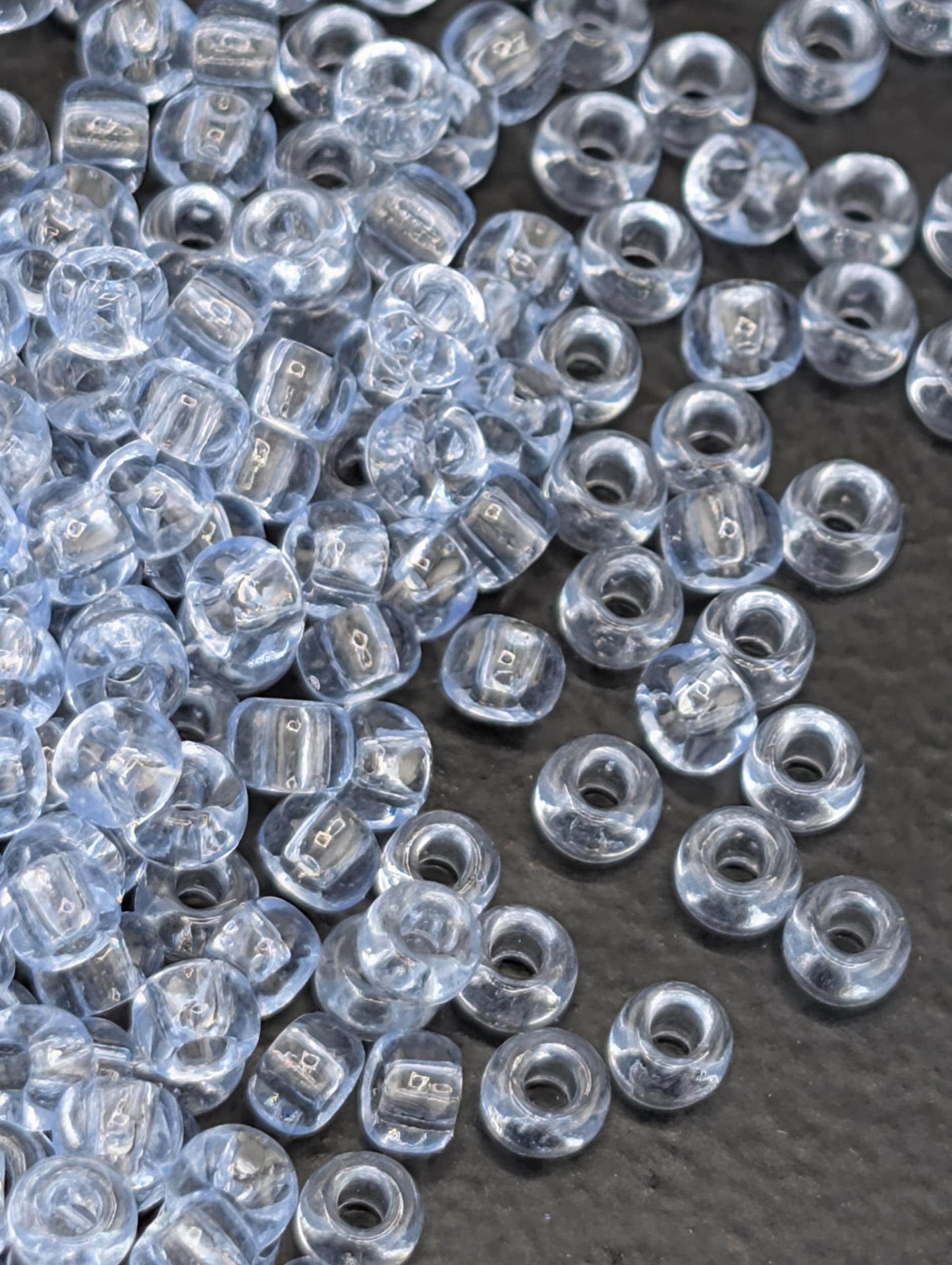 4445SB Transparent Light Blue Japanese Seed Beads: Frosted Boho Spacer Beads