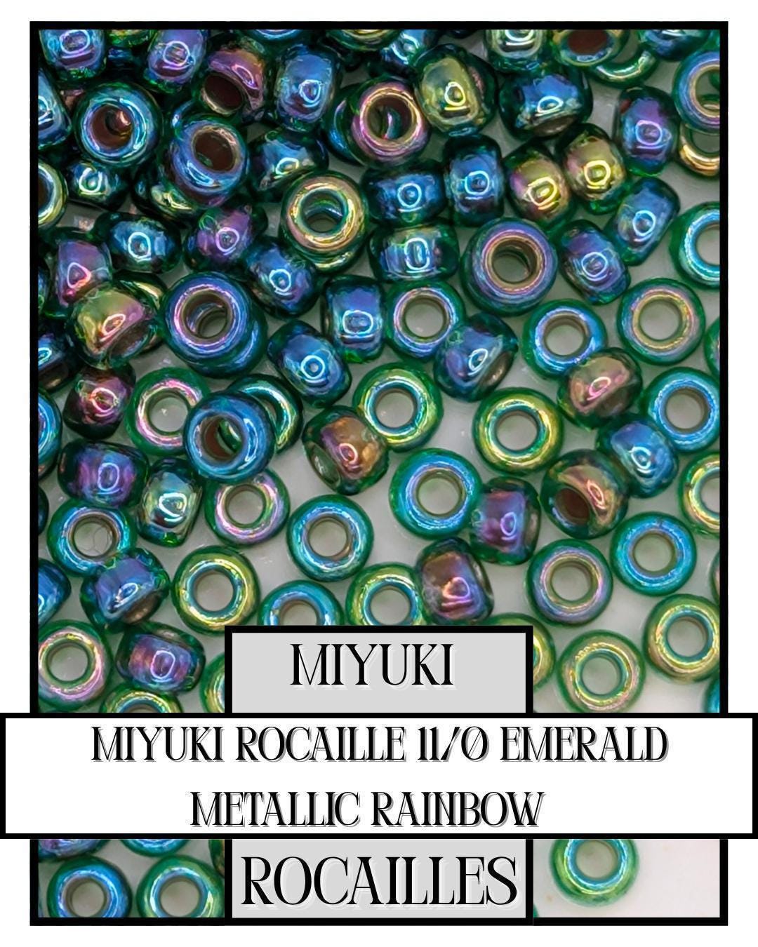 11-0455 Miyuki Rocailles 11/0 | Emerald Metallic Rainbow 20g