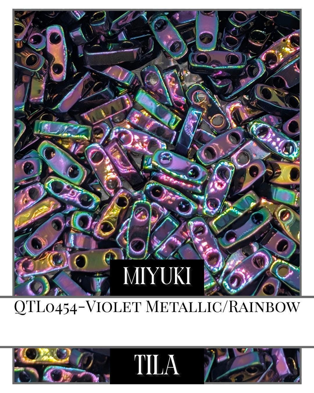QTL0454-Miyuki Tila Beads:Violet M/R (7.5g pkg)