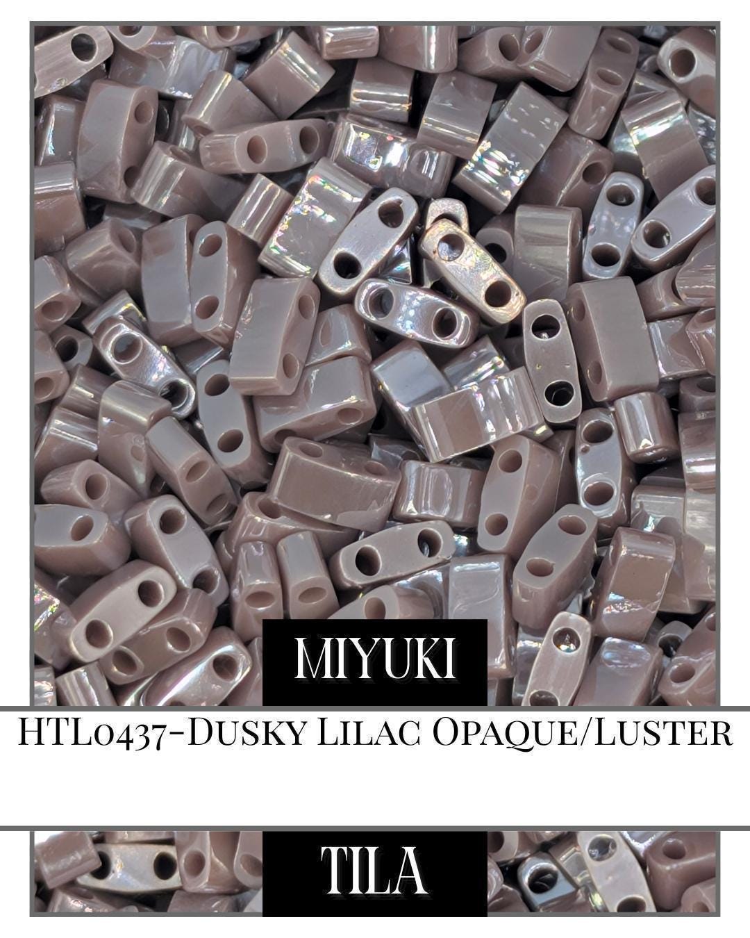 HTL0437-Miyuki Tila Beads:Dusky Lilac O/L (7.5g pkg)