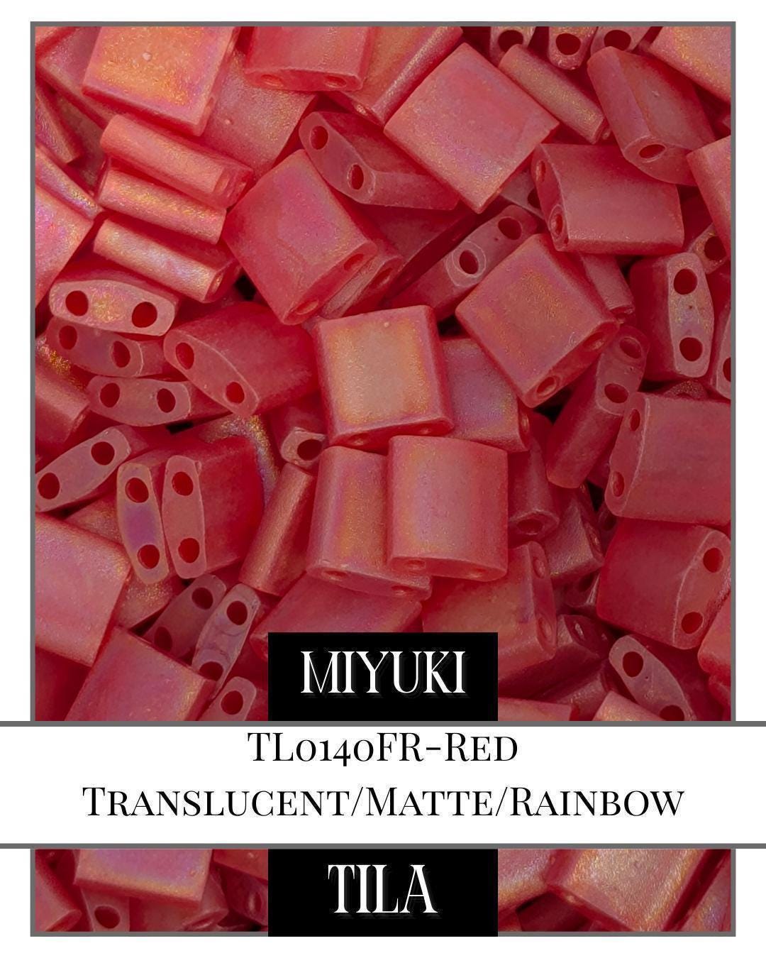 TL0140FR-Miyuki Tila Beads:Red T/MA/R (7.5g pkg)