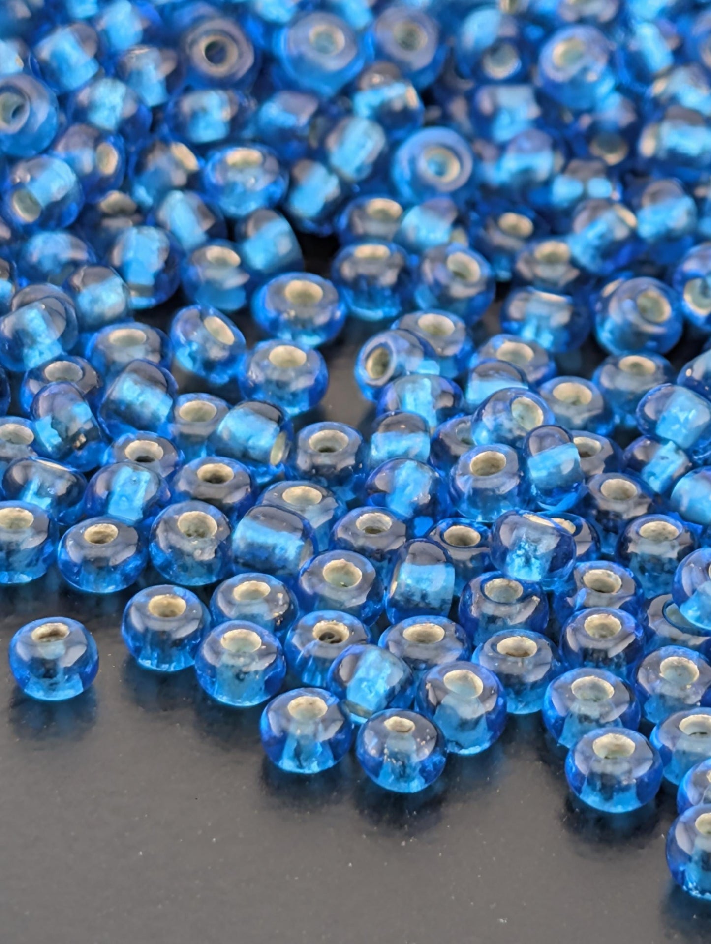 Transparent Silver-Lined Light Aqua | Preciosa Ornela Seed Beads | Size 8/0 | 15g Pkg ~630 pcs