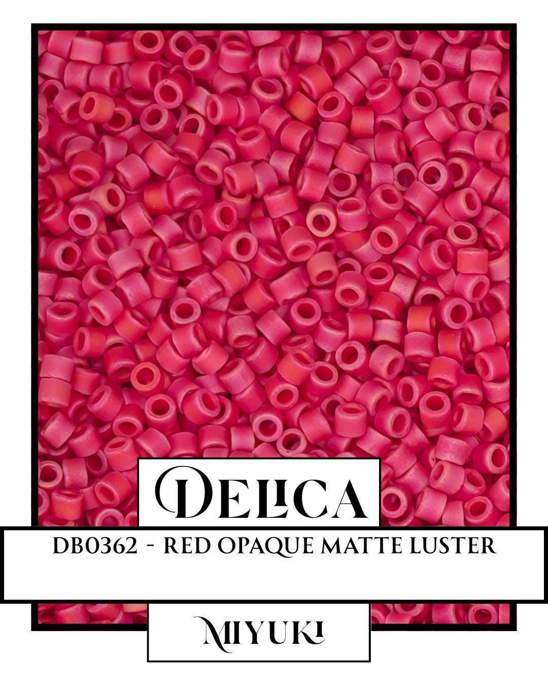 DB0362-Miyuki Delica 11/0:Red O/MA/L (7 gram pkg ~1400 Pcs)