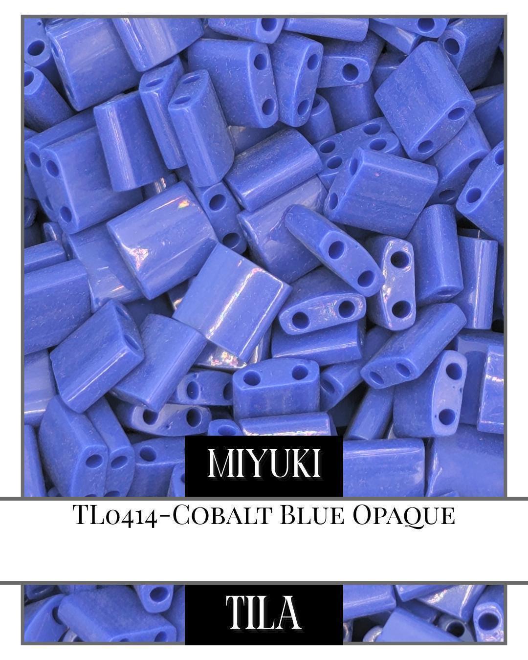 TL0414-Miyuki Quarter Tila Beads:Cobalt Blue O (7.5g pkg)