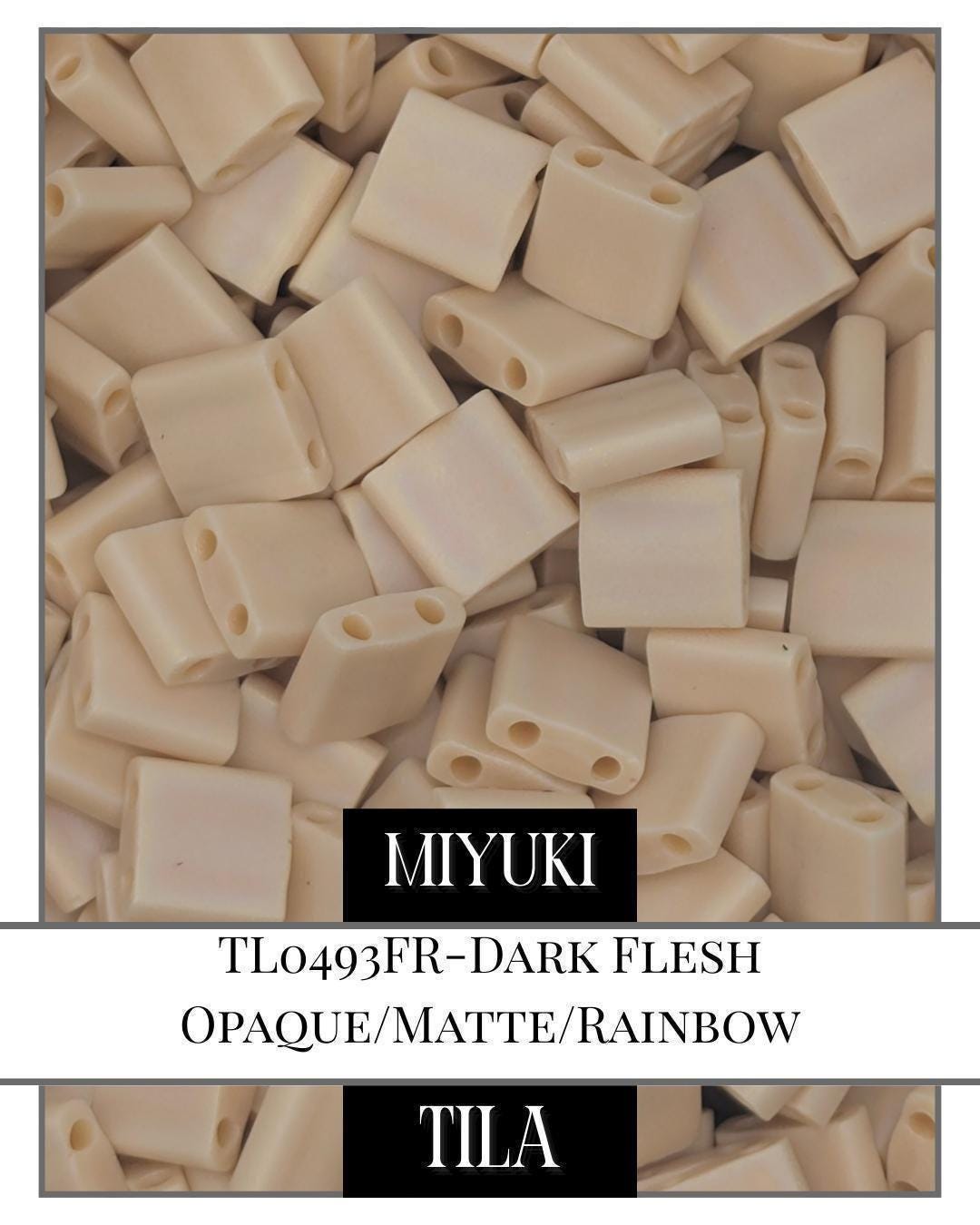 TL0493FR-Miyuki Tila Beads:Dark Flesh O/MA/R (7.5g pkg)
