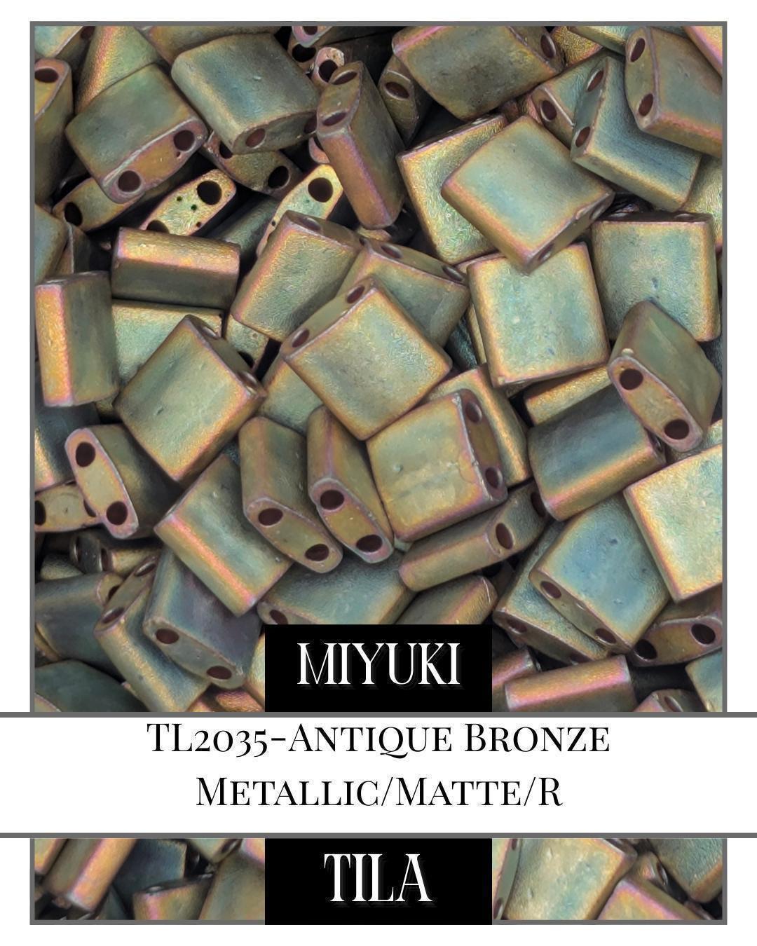TL2035-Miyuki Tila Beads:Antique Bronze M/MA/R (7.5g pkg)