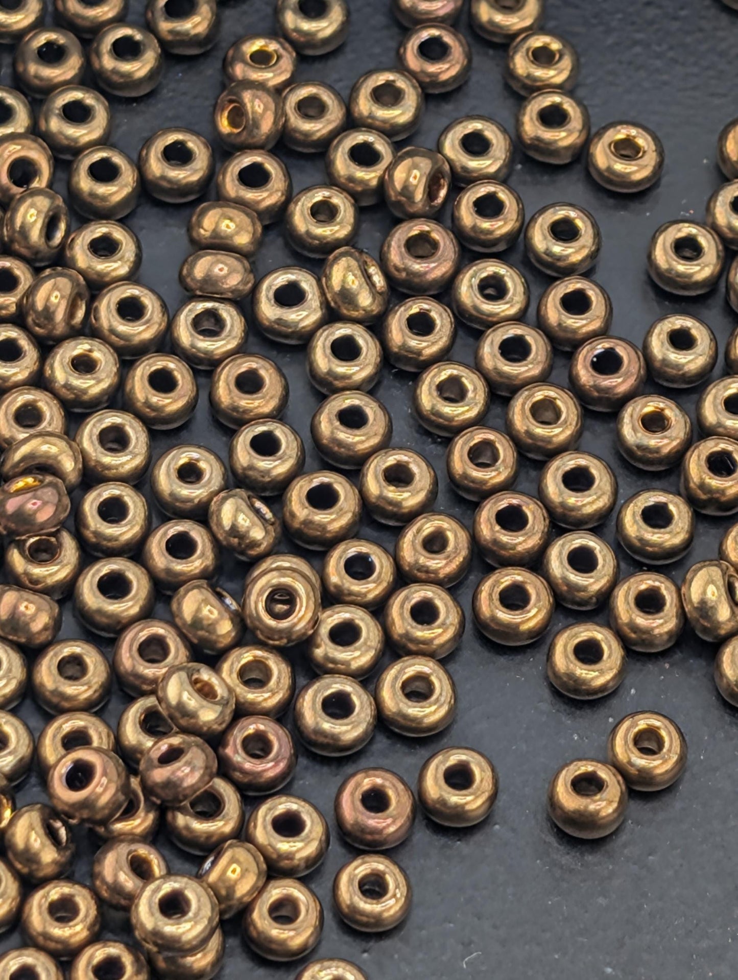 Opaque Bronze Iris Dark Topaz | Preciosa Ornela Seed Beads | Size 8/0 | 15g Pkg ~630 pcs