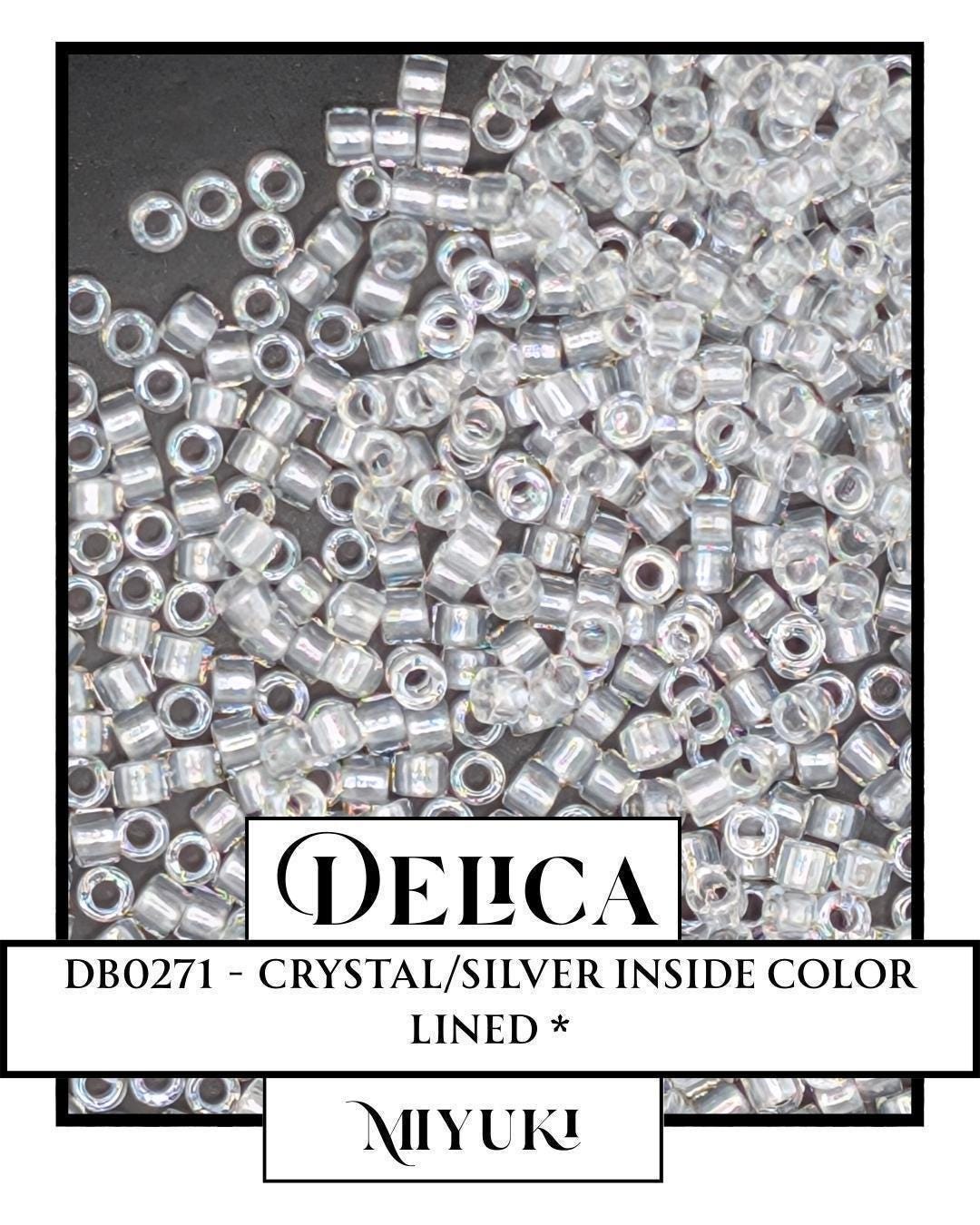 DB0271-Miyuki Delica 11/0:Crystal/Silver ICL* (7 gram pkg ~1400 Pcs)