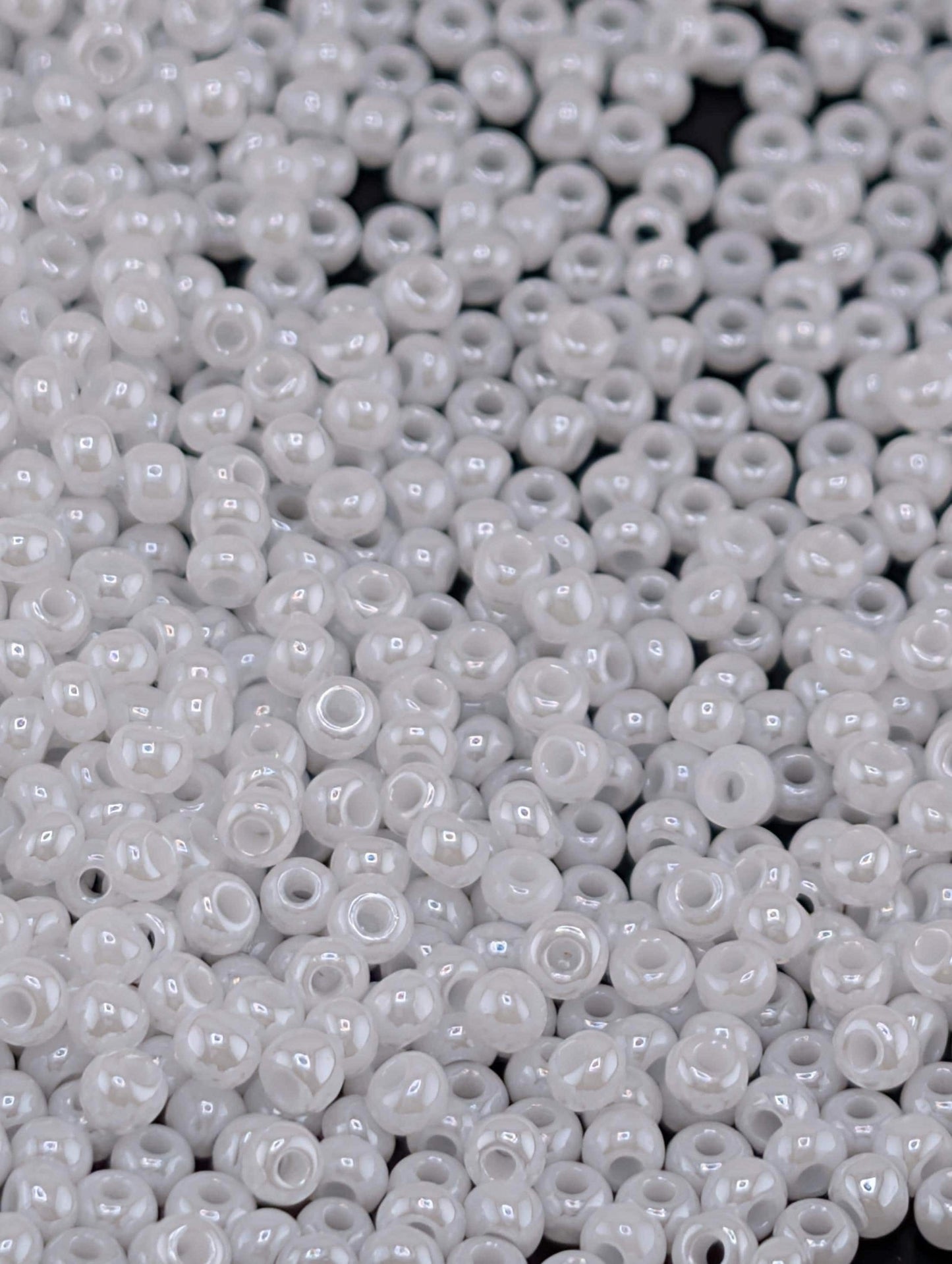 Opaque Chalkwhite Luster | Preciosa Ornela Seed Beads | Size 10/0 | 15g Pkg ~1425 pcs