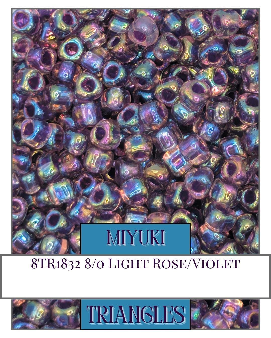 8TR1832-Miyuki Triangle Beads:Lt Rose/Violet ICL (10g pkg)