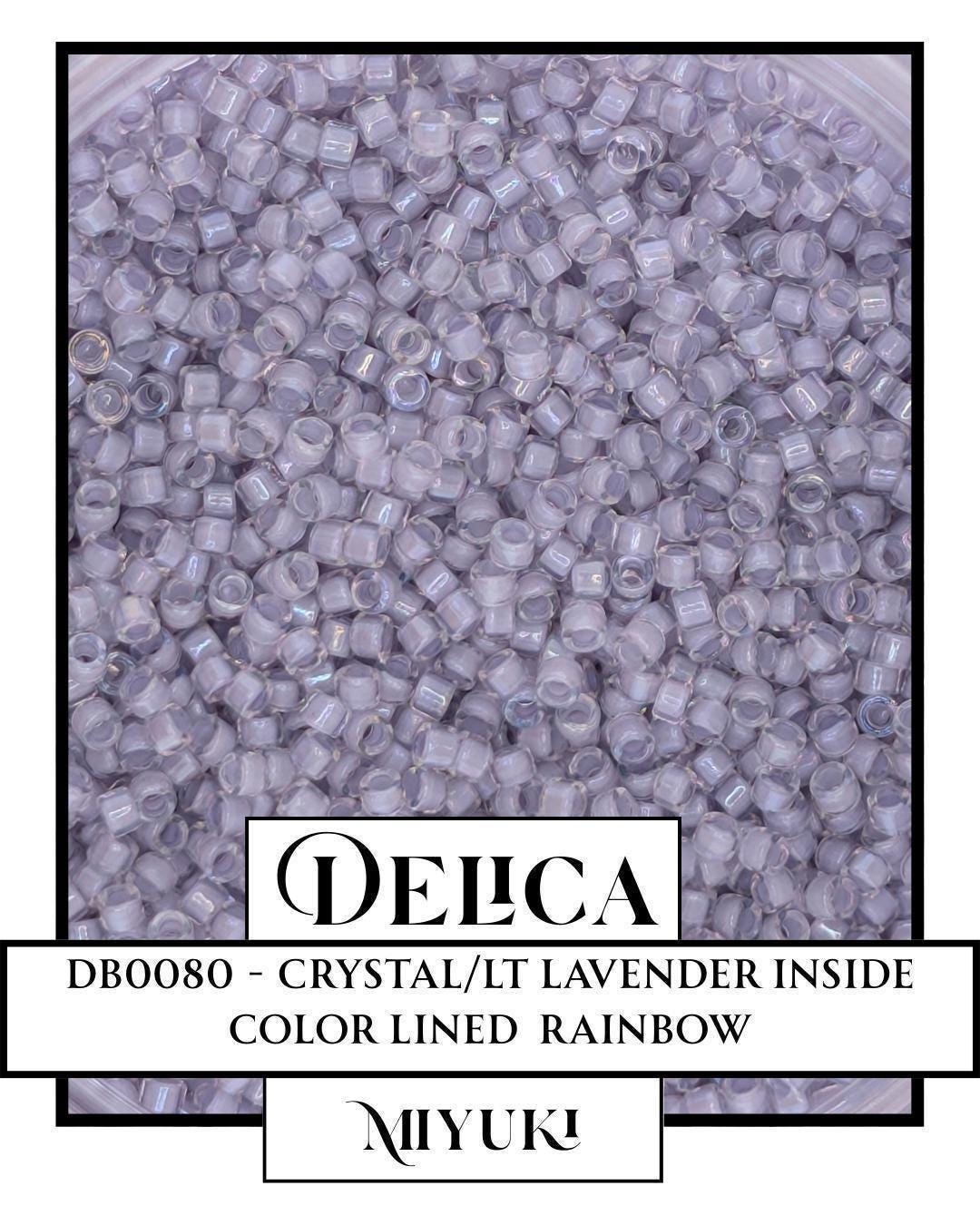 DB0080-Miyuki Delica 11/0:Crystal/Lt Lavender ICL/R (7 gram pkg ~1400 Pcs)