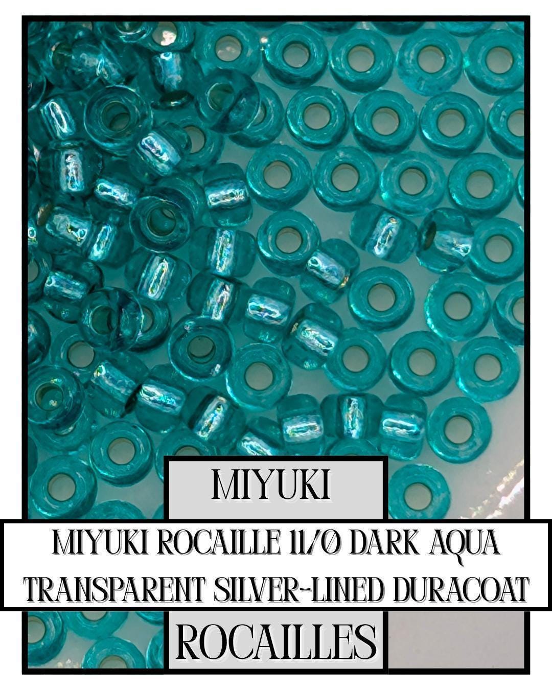 11-1334 Miyuki Rocailles 11/0 | Dark Aqua Translucent Silver-Lined (D) 20g