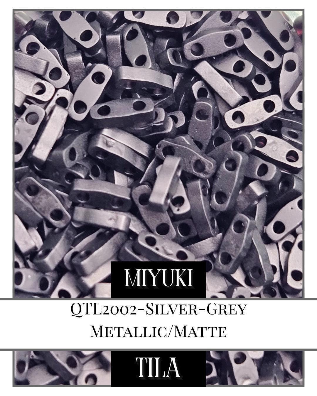 QTL2002-Miyuki Quarter Tila Beads:Silver-Grey M/MA (7.5g pkg)