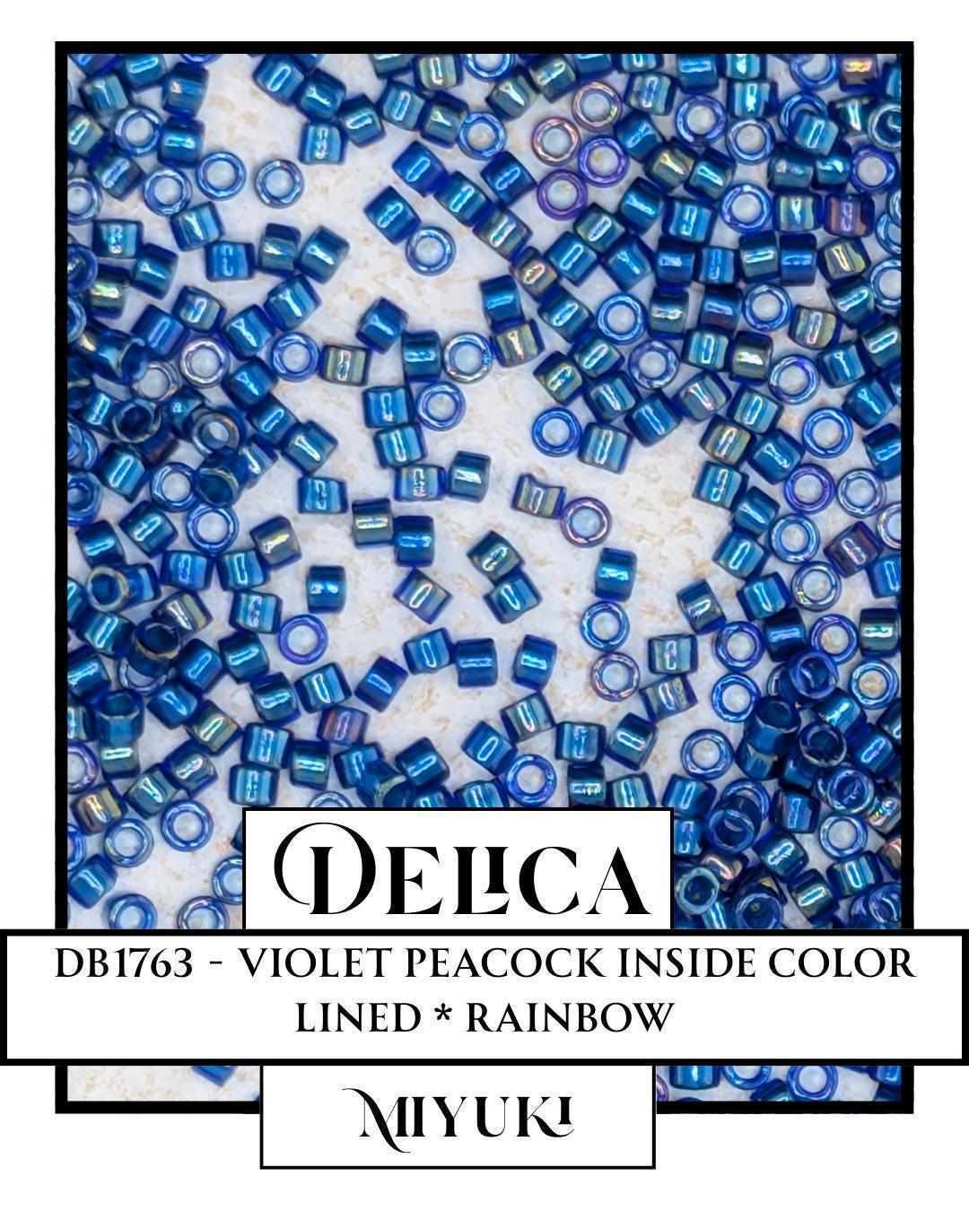 DB1763-Miyuki Delica 11/0:Violet/Peacock ICL*/R (7 gram pkg ~1400 Pcs)