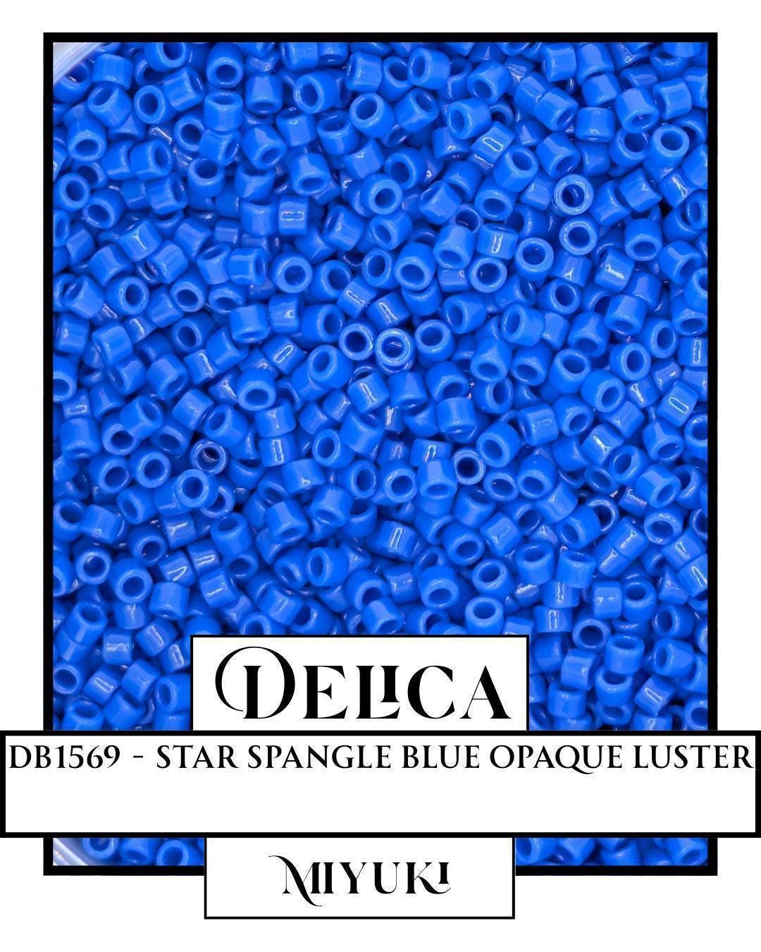 DB1569-Miyuki Delica 11/0:Star Spangle Blue O/L (7 gram pkg ~1400 Pcs)
