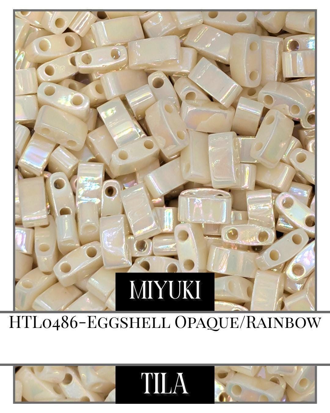 HTL0486-Miyuki Tila Beads:Eggshell O/R (7.5g pkg)