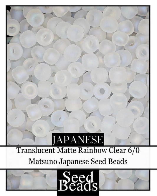 5923SB Translucent Matte Rainbow Clear 6/0 (15g pkg)
