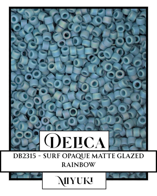 DB2315, Miyuki Delica, Seed Bead, Premium Opaque Matte Rainbow, Small Quantity, Beadweaving Supplies