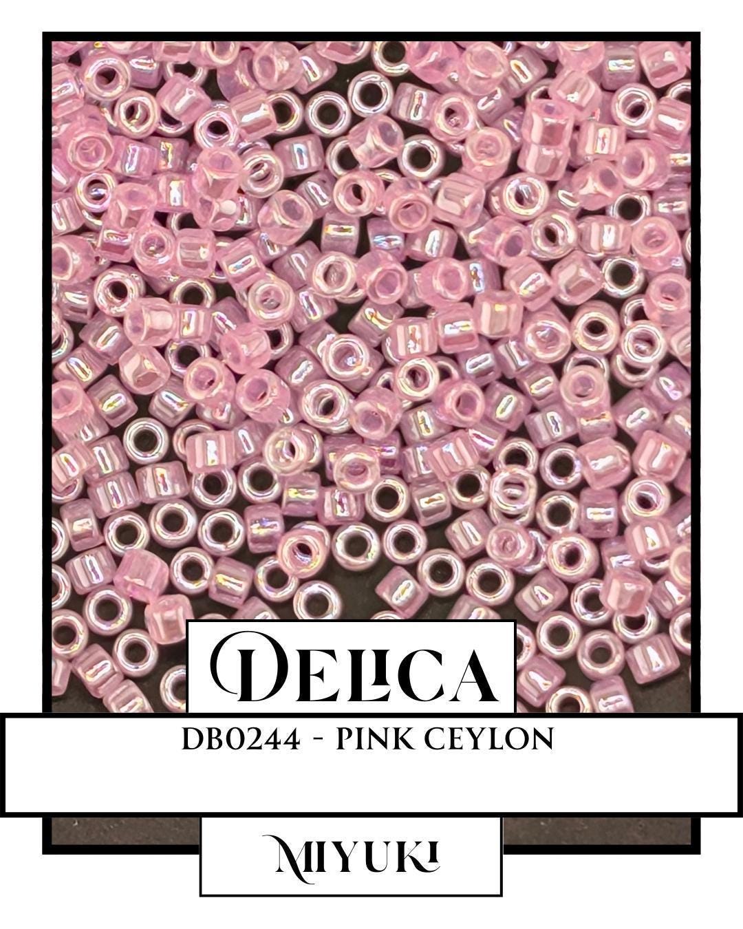 DB0244 - Pink Ceylon | Miyuki Delica Size 11/0  for Jewelry Making & Bead Weaving   (7.5g pkg) | Bead Weaving | High Quality Uniform Beads