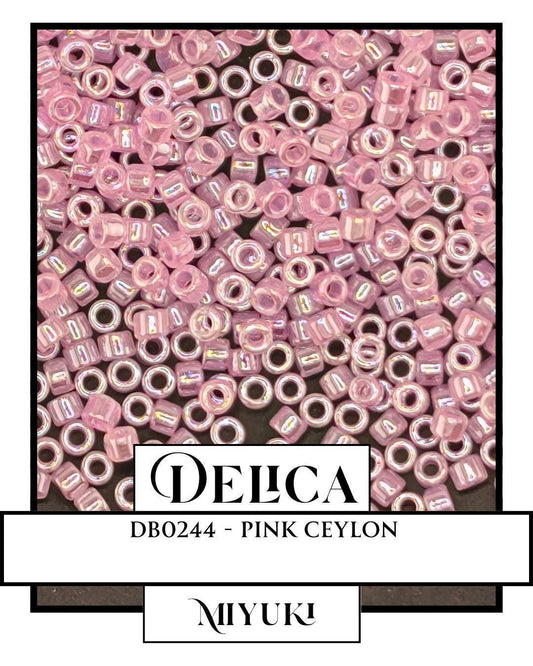 DB0244 - Pink Ceylon | Miyuki Delica Size 11/0  for Jewelry Making & Bead Weaving   (7.5g pkg) | Bead Weaving | High Quality Uniform Beads