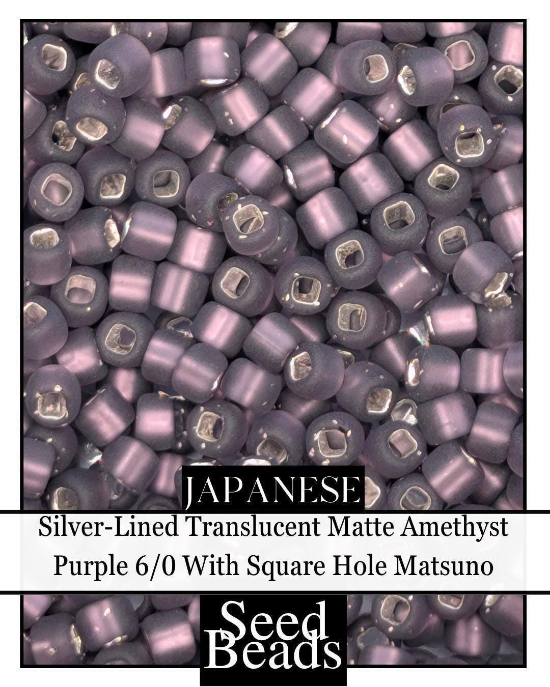 5770SB Silver-Lined Translucent Matte Amethyst Purple 6/0 With Square Hole (15g pkg)
