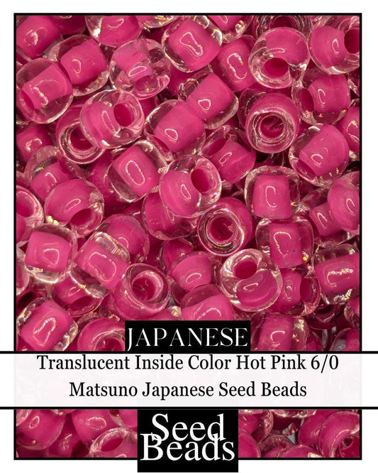 5332SB Translucent Inside Color Hot Pink 6/0 (15g pkg)
